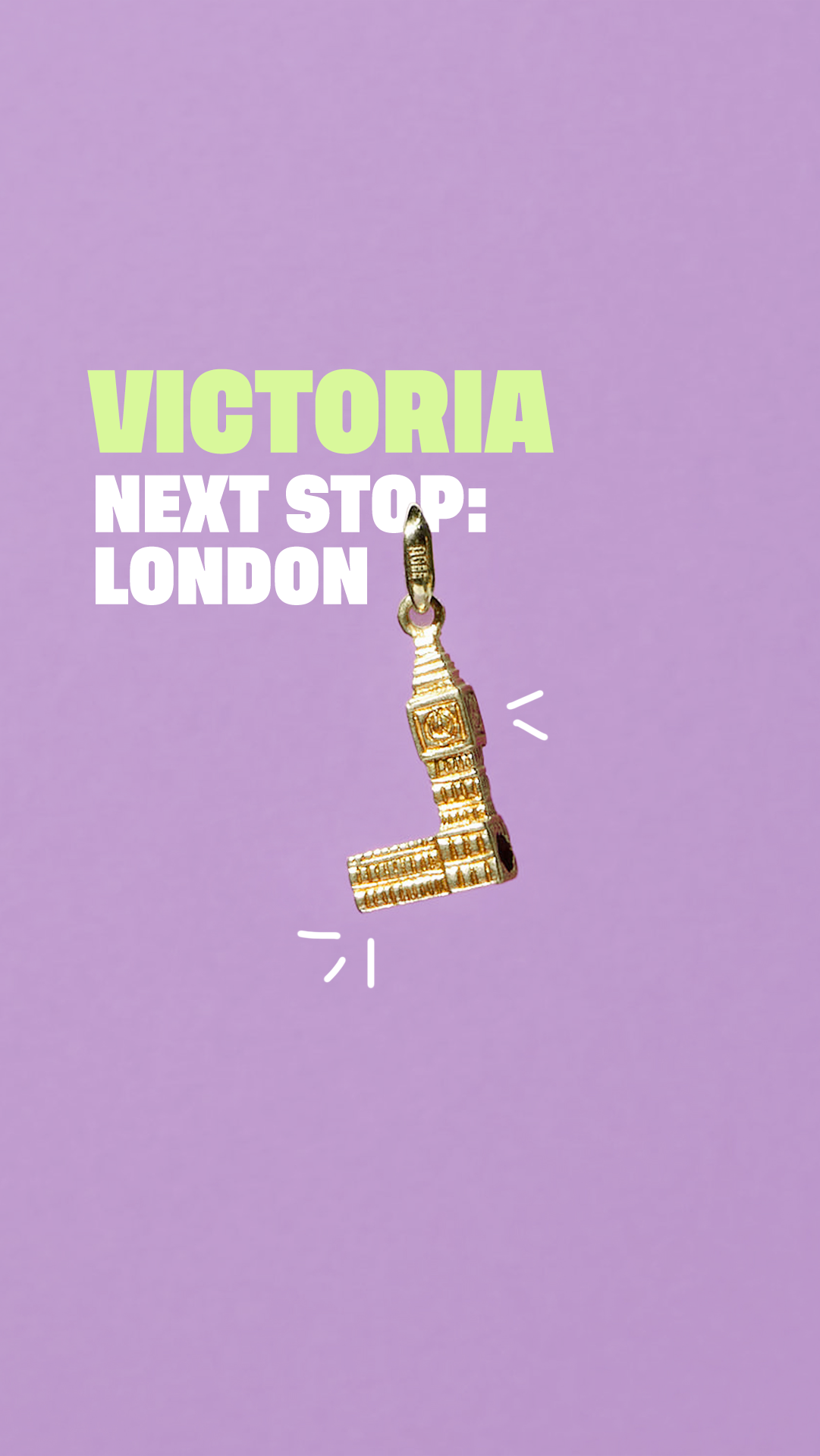 Victoria vintage Big Ben charm pendant in 9kt yellow gold, ÂGÉE
