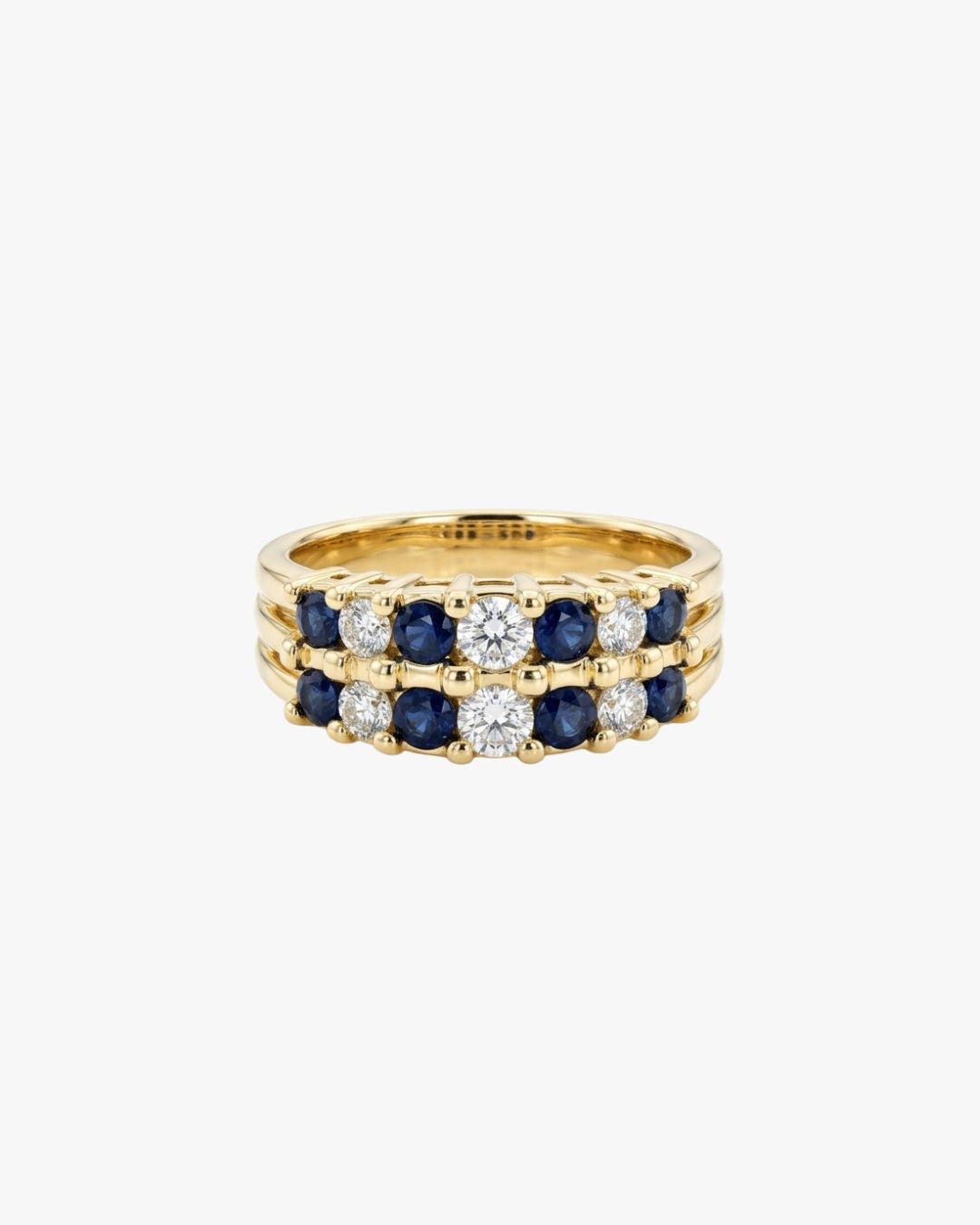 Vivian vintage ring in 18kt yellow gold with sapphires and diamonds, ÂGÉE