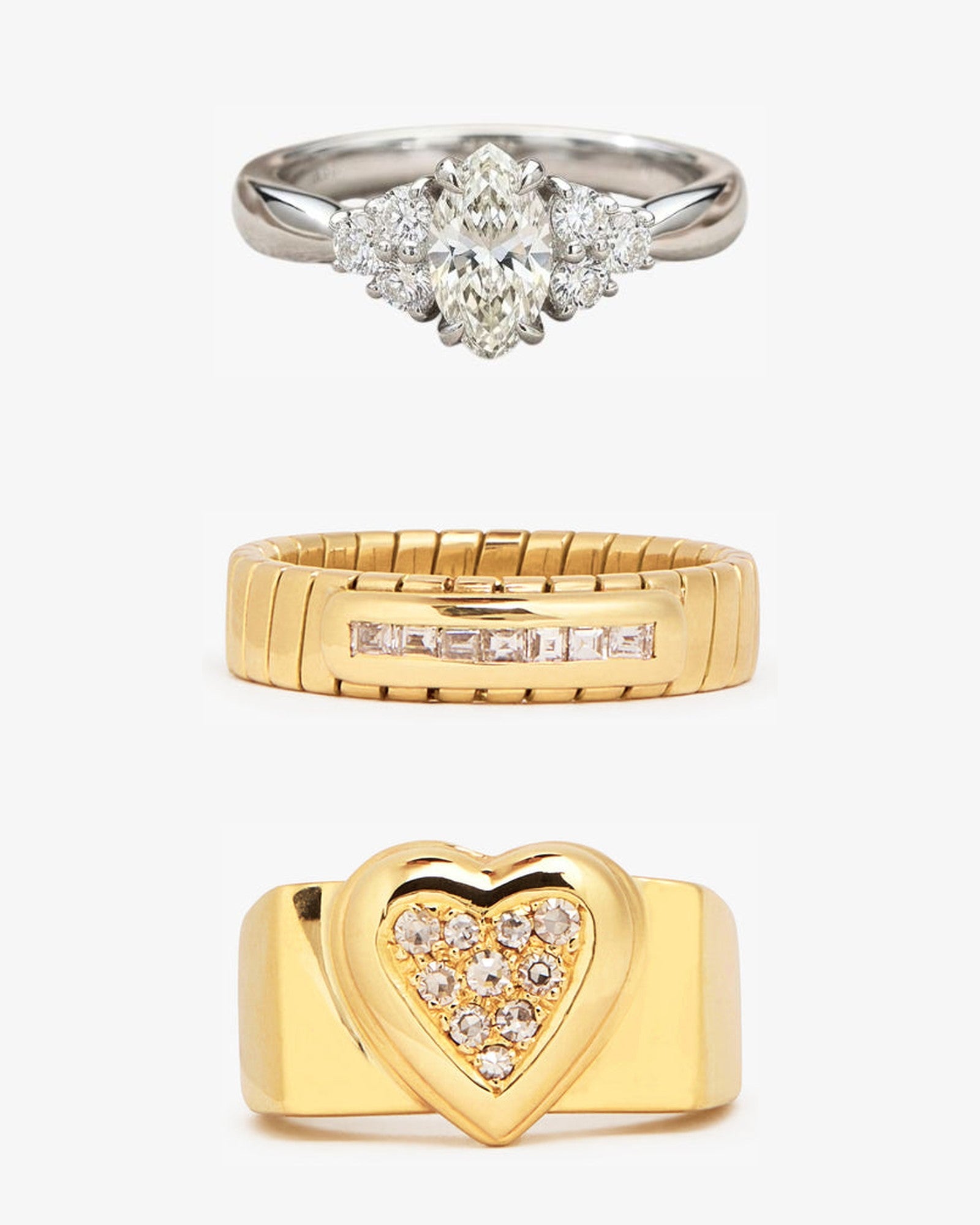 Vintage diamond rings still life, ÂGÉE