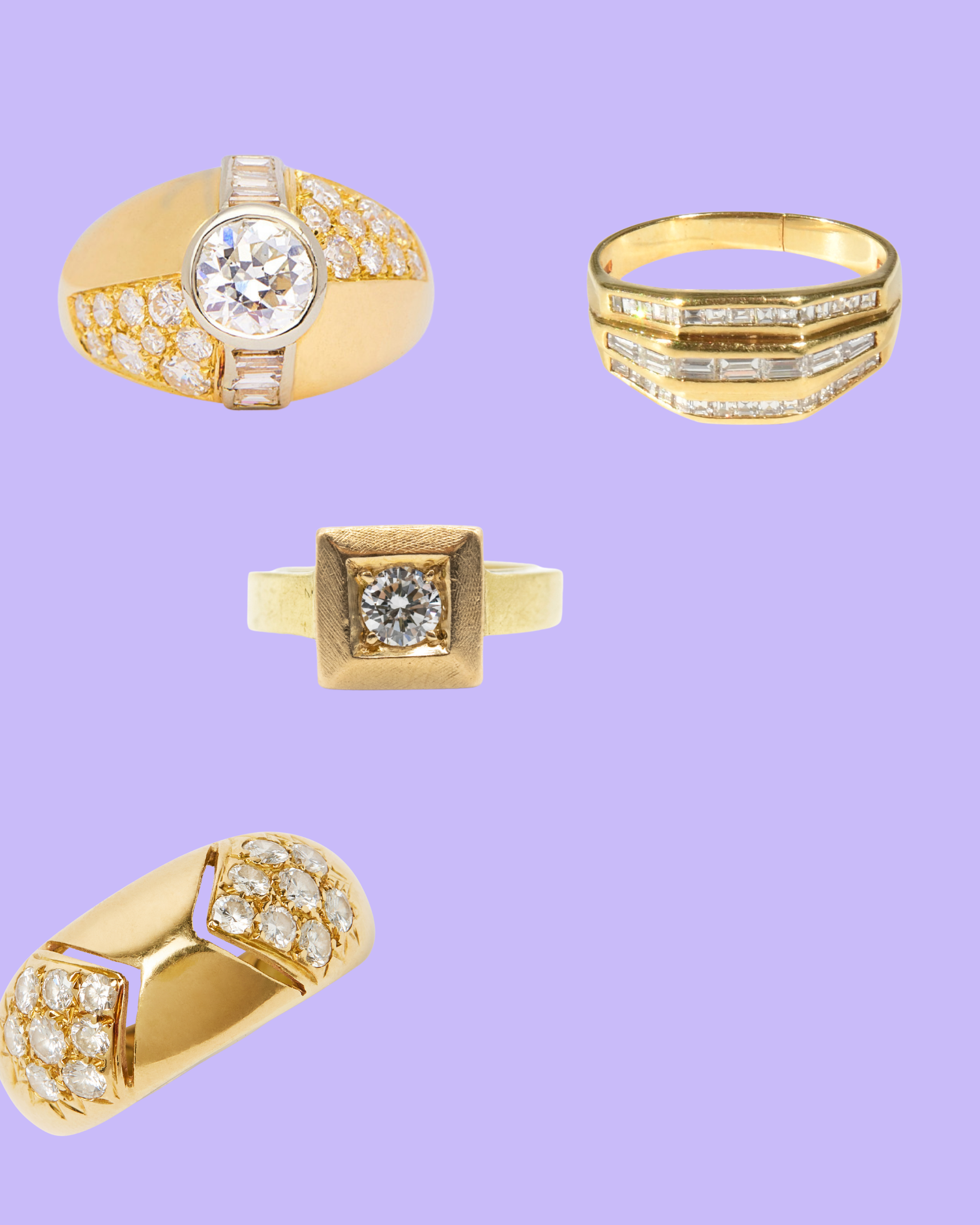 Vintage diamond rings still life, ÂGÉE