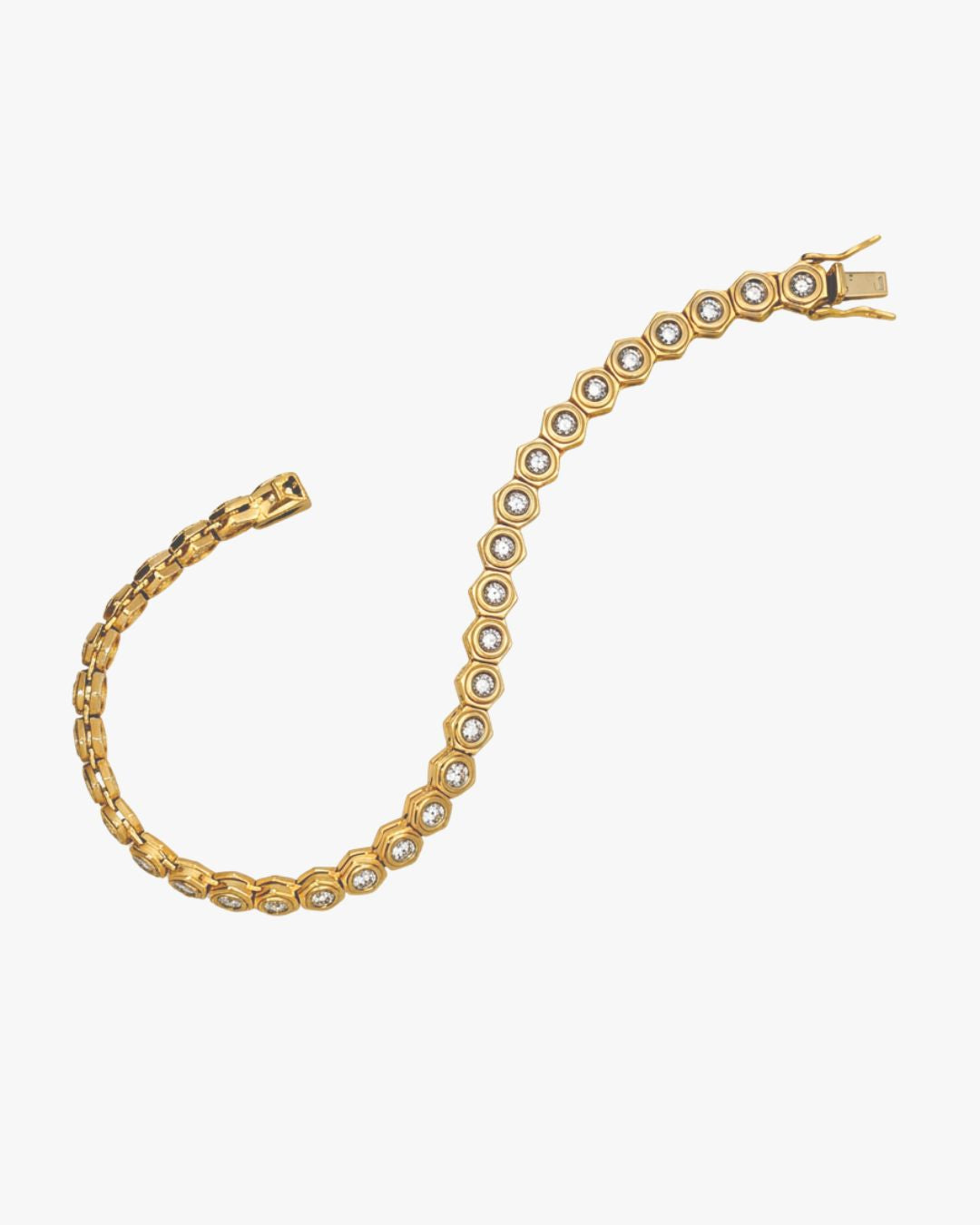 Leonide vintage bracelet in 18kt yellow gold with diamonds, ÂGÉE