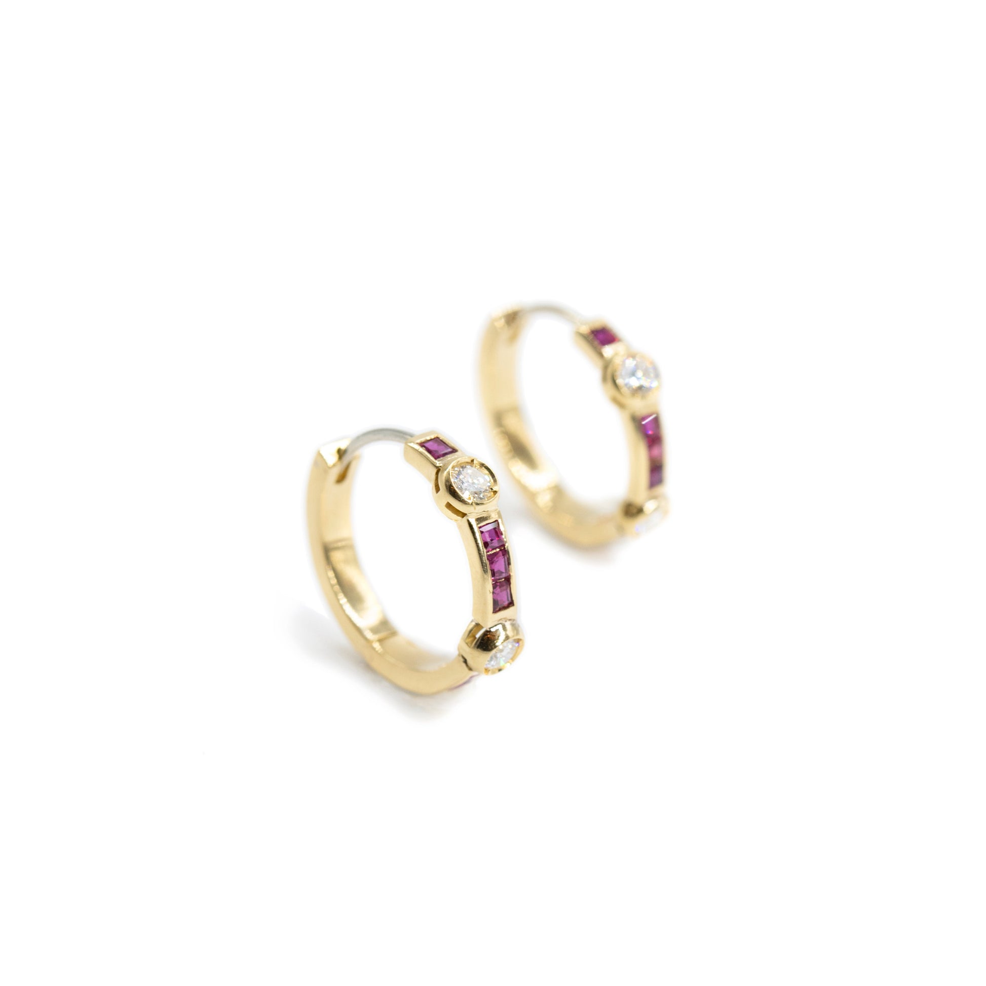 Vintage Diamond Earrings with Rubies For Women | Ortensia | Vintage Jewelry | Lil Milan